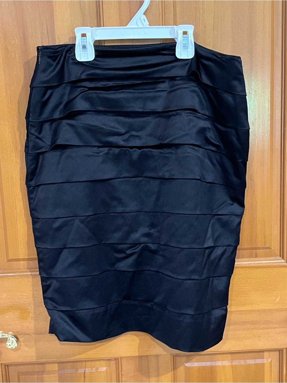 Classic Black Layered Pencil Skirt
